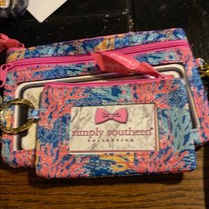 Simply Southern Coral Print Wristlet Set